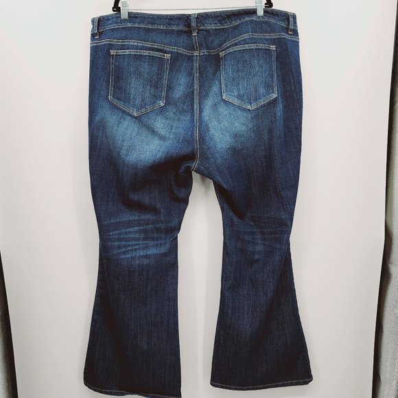 Old Navy The Diva Low Waist Flare Denim Jeans Dark Wash Plus Size 26 Long - Picture 5 of 11